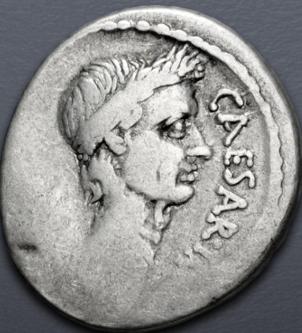 Julius Caesar, 44 BCE, January-February (Rome mint - P. Sepullius Macer, moneyer - AR Denarius)